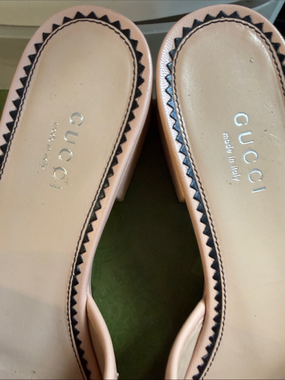 Gucci Pink Leather Studded GG Slide Mules - Picture 4 of 6